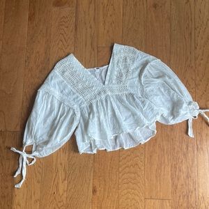 Flowy, white, crochet free people top
